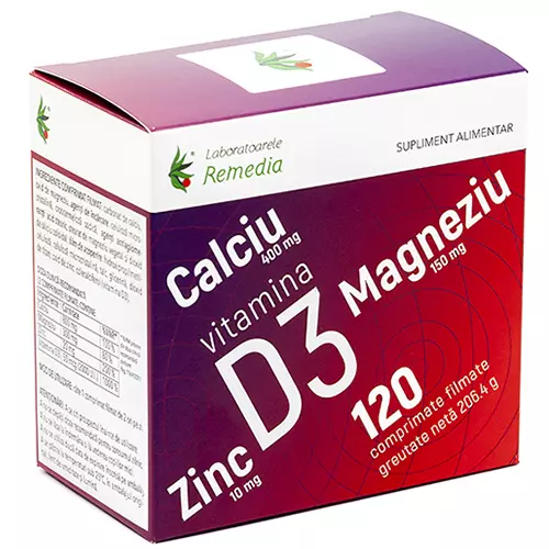 Ca + Mg + Zn + Vitamina D3, Laboratoarele Remedia